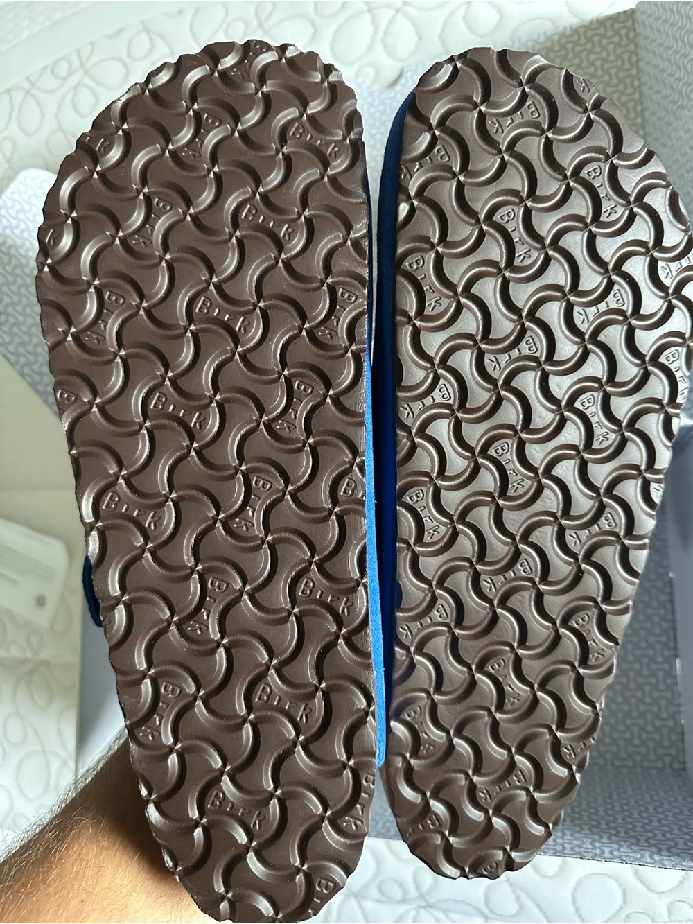 Sz 46/M13 Kith x Birkenstock Men’s Blue Suede Boston Woven Sandals - Picture 9 of 10